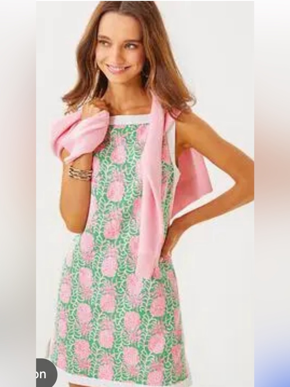 Lilly Pulitzer Pink & Green Pineapple Print Sleeveless dress/romper